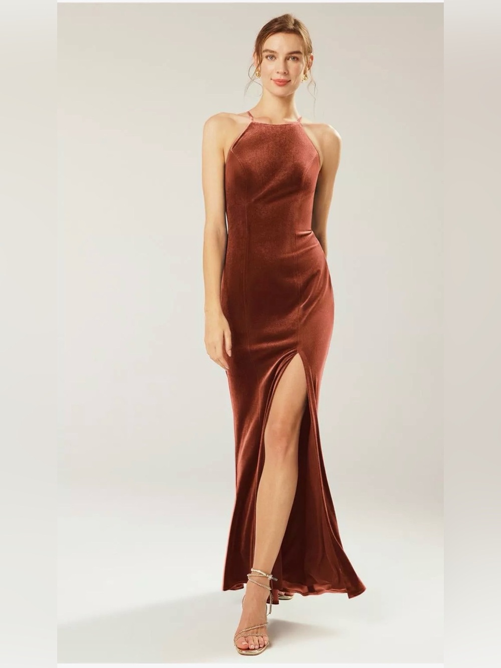 AW STEPPE velvet burnt orange dress